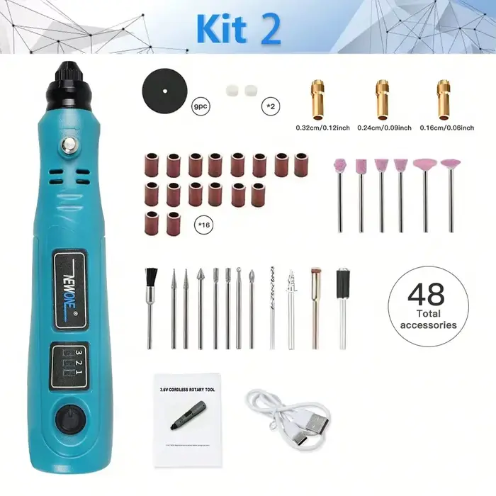 Graveur électrique sans fil 3.6V, mini perceuse meuleuse avec outils distants pour accessoires rectifieuse bricolage