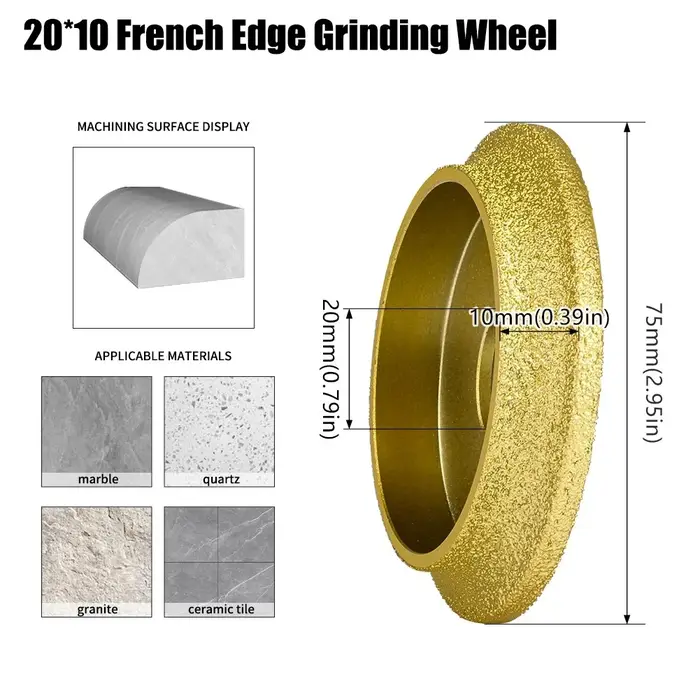 Meule diamantée brasée pour le meulage des bords de carreaux
