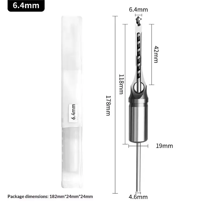 Adaptateur de burin pour foret à mortaiser à trous carrés 6,4/8/9,5/12,7 mm, outil de perçage de tro
