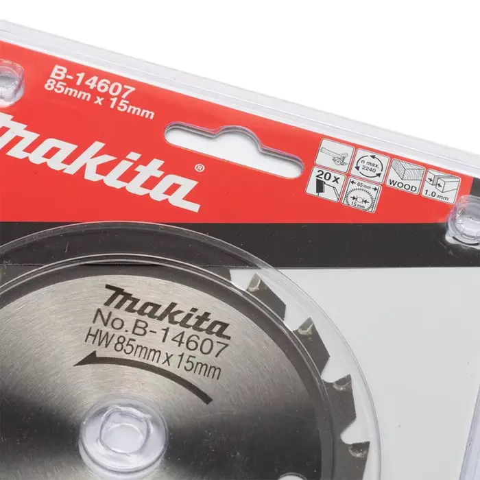 Makita B-14607 Disco HM 85/15/20D lames de scie circulaire haute dureté coupes de bois bords tranchants fixation d'outil à dents multiples