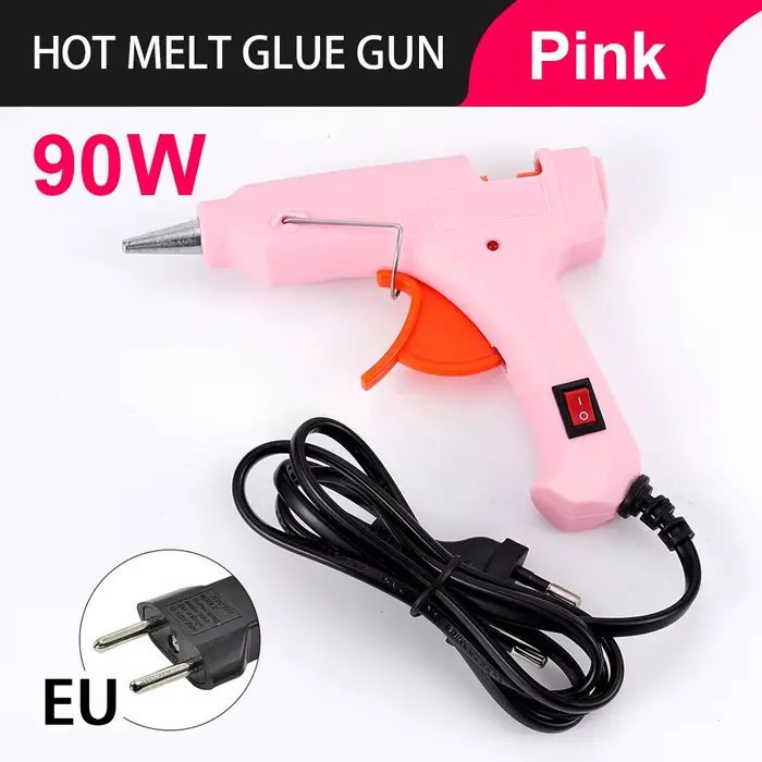 Pistolet à colle thermofusible 90W avec interrupteur pour bâton de colle de 7mm, Mini pistolet à cha