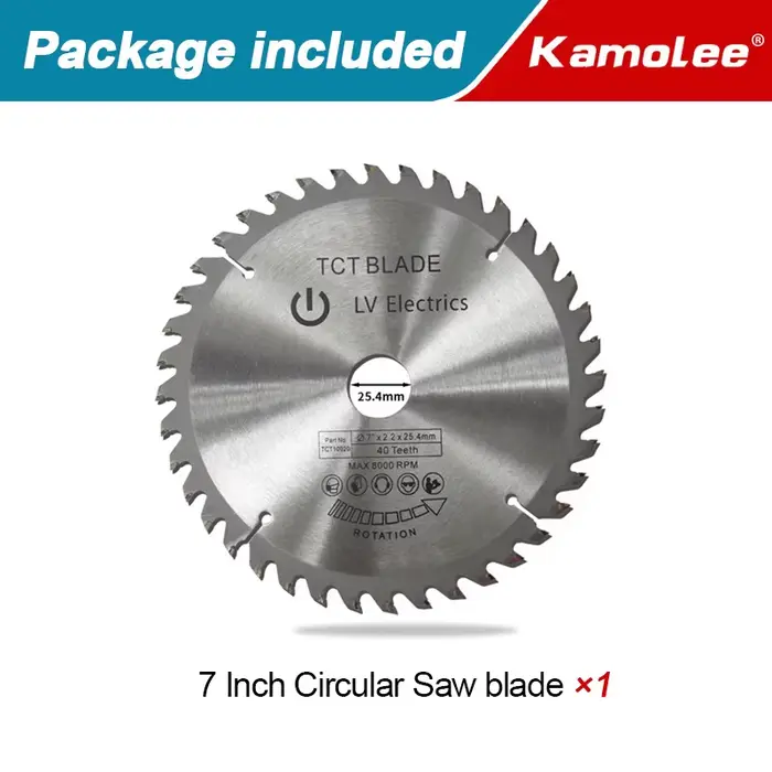 Kamolee lame de scie circulaire électrique de 7 pouces 25.4mm pour la maison bricolage Compatible ba