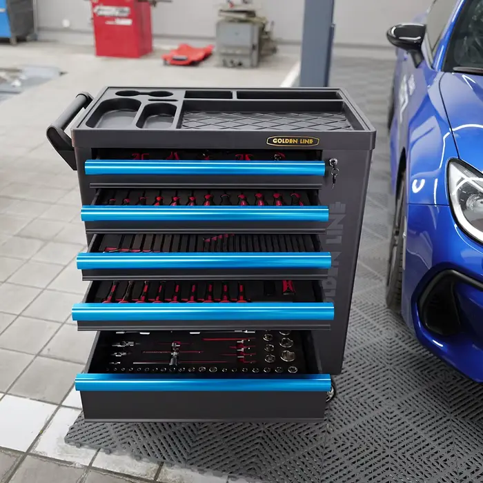 Armoire à outils industrielle avec roulettes, organisateur de rangement multi-tiroirs et coffre à ou