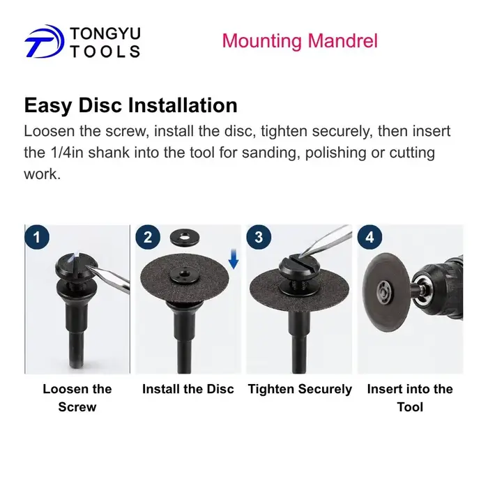 Adaptateur de montage de mandrin avec tige de 1/4 pouce et trou