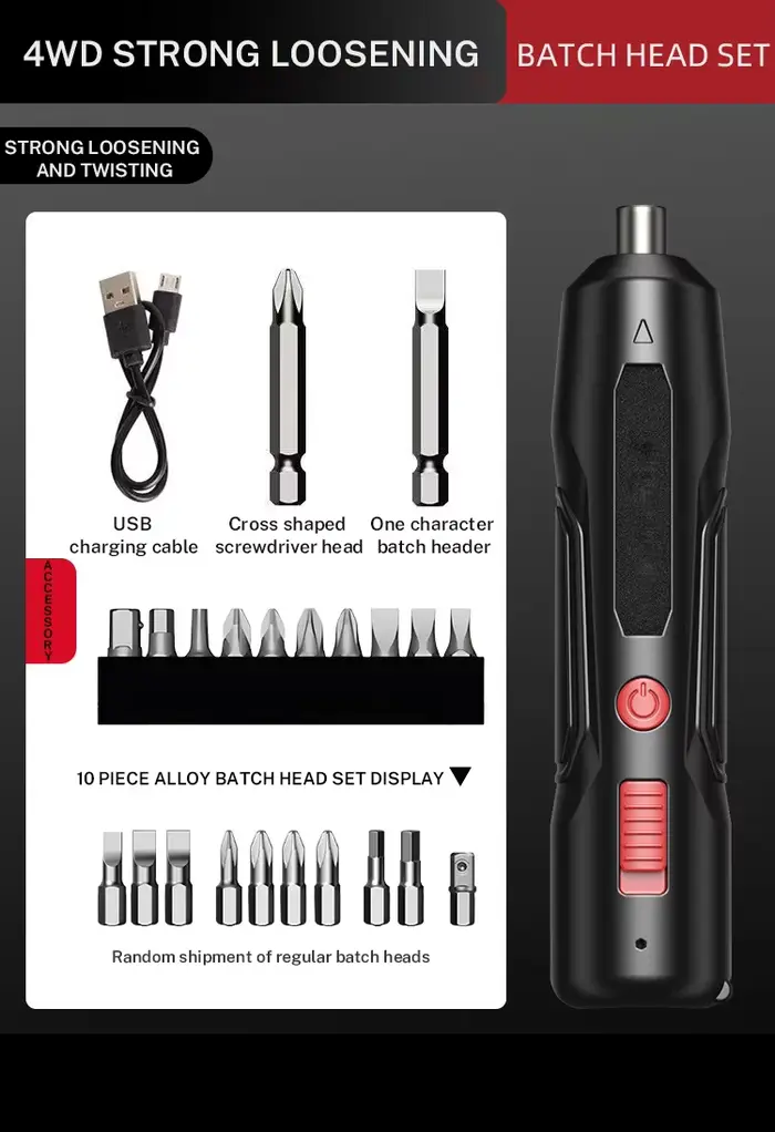 Tournevis électrique sans fil, jeu de tournevis électriques rechargeables, Kit d'outils de câble USB