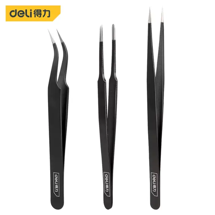 Deli-Ensemble de pincettes industrielles multifonctions, outils à main d'électricien, matériau en ac