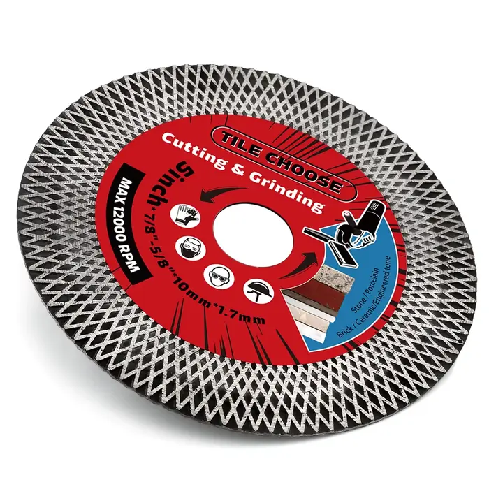 Coupe et meulage de disque de diamant de porcelaine turbo