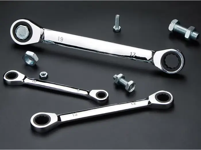 Clé à cliquet à anneau Double tête, ensemble de clés à cliquet en acier au Chrome Vanadium, outils d