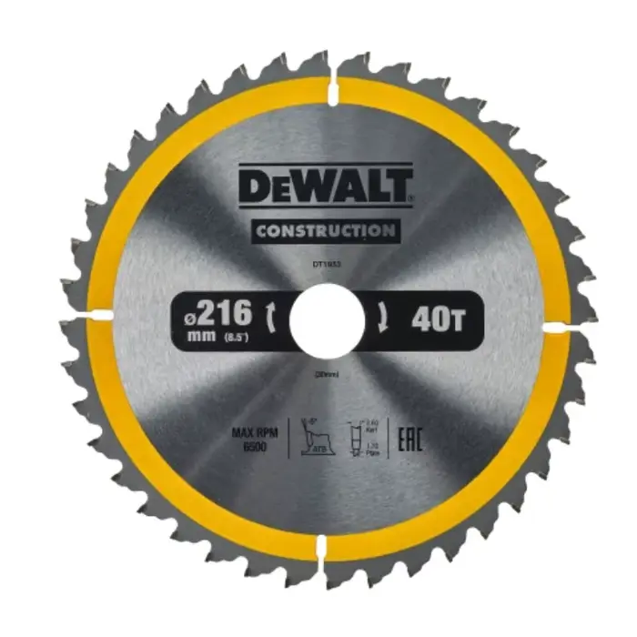 DEWALT DT1953-A9 Lame de scie circulaire en carbure de 216 mm