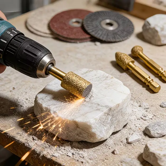Lot de 3 têtes de meulage diamantées