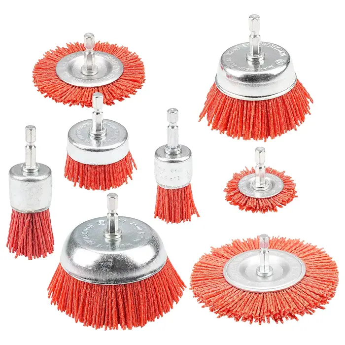Brosse en nylon, brosse à fil abrasif pour perceuse, outil rotatif, polissage du bois, ébavurage, ne