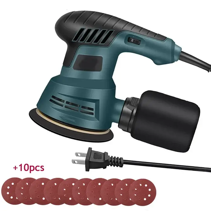 Ponceuse excentrique électrique avec boîte à poussière