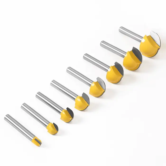 Mèches à nez rond en carbure massif, tige de 6mm, 6,8,12,16,18,20,22mm, outils CNC, nez rond, boîte 