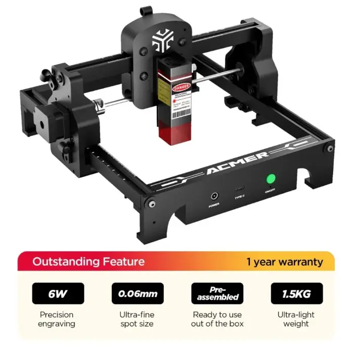 ACMER S1 6W Mini graveur laser portable