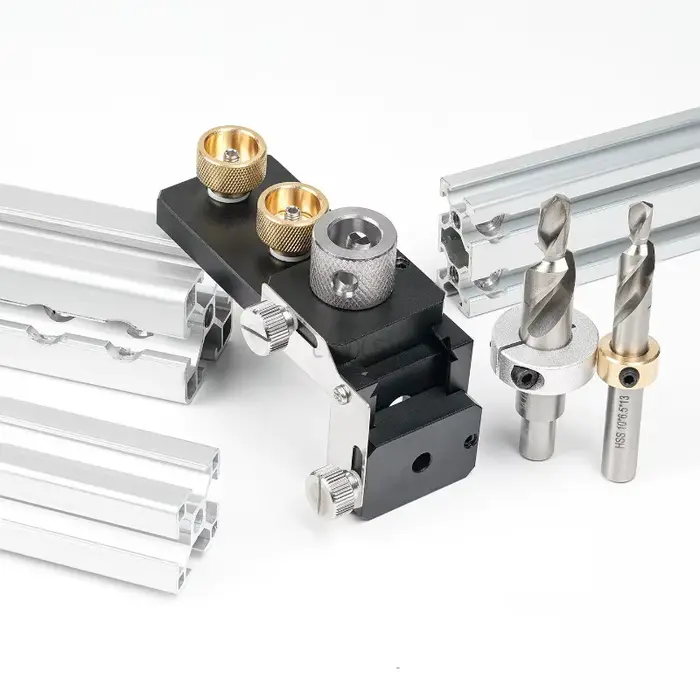 Gabarit de perçage et de centrage pour profilés aluminium 20/30/40