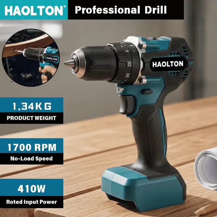 Perceuse-visseuse électrique sans fil HAOLTON 3/8 pouce