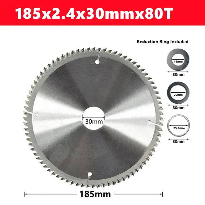 Lame de scie circulaire pour bois TCT de 185 mm avec 20/40/80T et une ouverture
