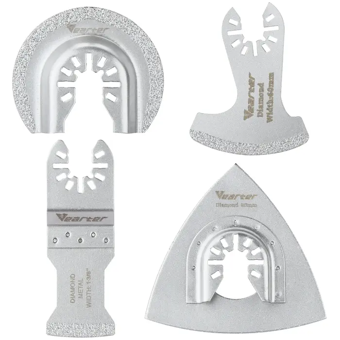 Vearter 4 pièces/ensemble brasé sous vide diamant Segment balançoire multi-outils lame oscillante mortier outils de coup