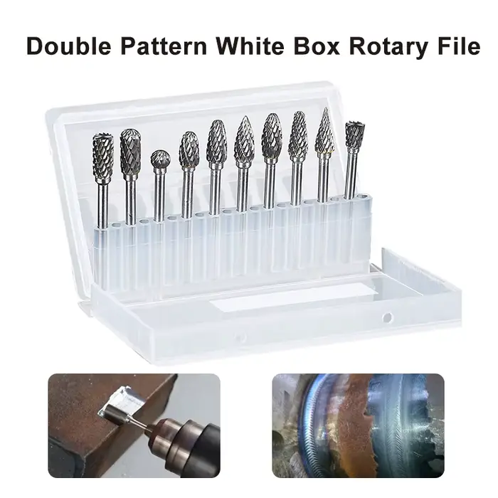 Ensemble de 3 têtes de meulage rotatives à double rayure 6 mm pour ponceuse électrique, polissage du bois, accessoires de sculpture DIY