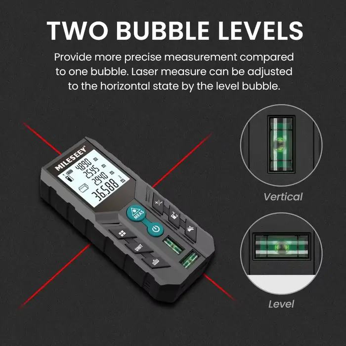 MILESEEY-Distancemètre laser, ruban à mesurer Trena laser de haute qualité 40M 60M 80M 100M 120M