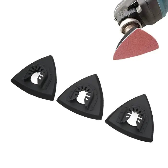Kit de 3 tampons de ponçage triangulaires à dégagement rapide pour outil oscillant multifonction