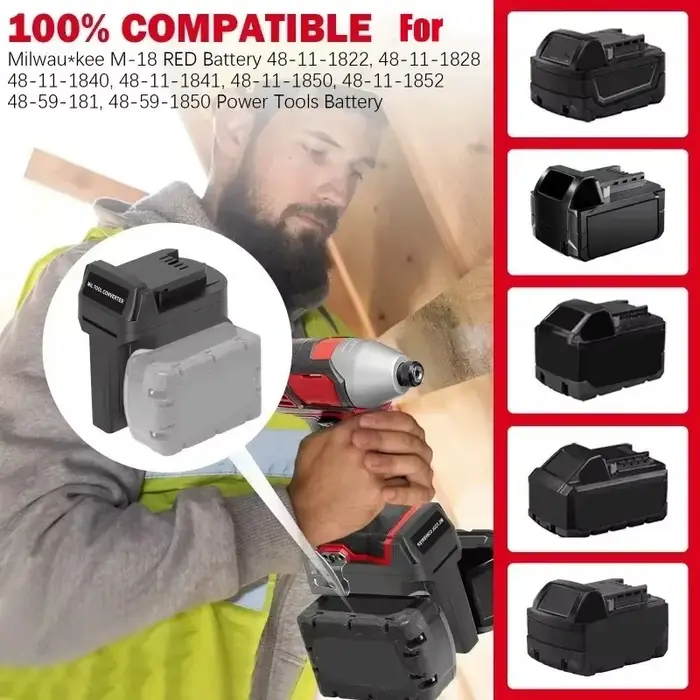 Adaptateur de batterie pour outils Milwaukee 18V MIL18MIL 2 en 1