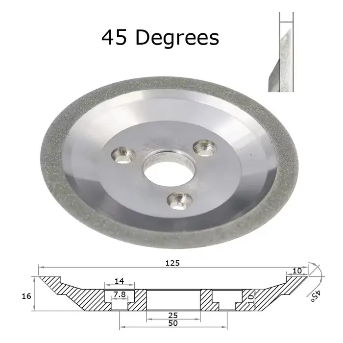 Disque abrasif SDC pour meuleuse d'angle en métal au carbure, diamant 125mm, 3 trous, en forme de pa