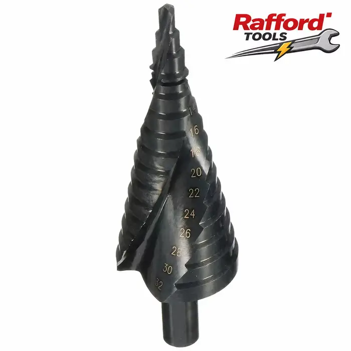 Foret étagé HSS Rafford 4-32mm, foret conique en spirale, queue triangulaire, pour perçage métal et 