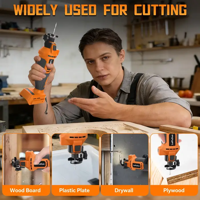 Outil de découpe sans fil pour cloisons sèches, 30000 tr/min, scie rotative électrique sans balais, 3 vitesses, pour la découpe du bois et du plâtre, compatible avec la batterie Dewalt 20V