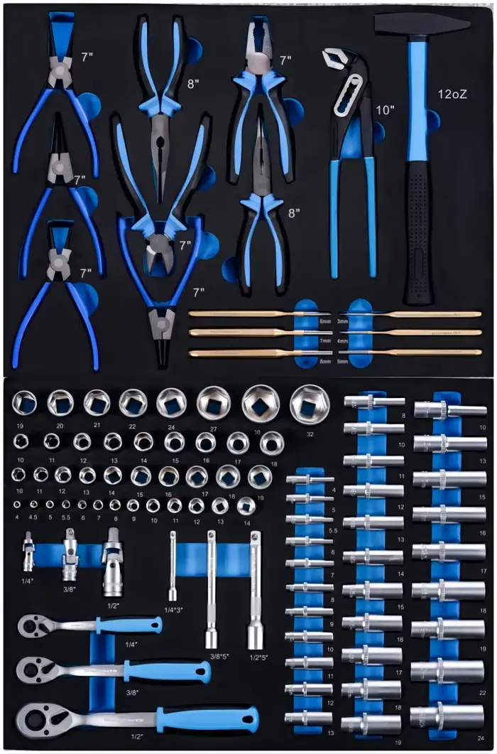 Chariot à outils de réparation automobile avec 7 tiroirs et 6 niveaux