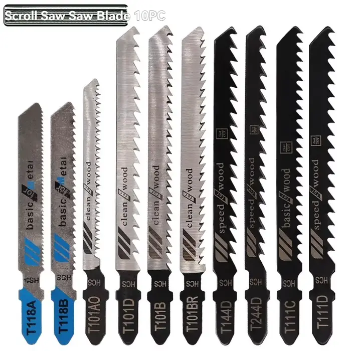 Ensemble de lames de scie sauteuse DGEV10/20/25/35/40PCS, tige en T, lames de scie sauteuse HCS HSS