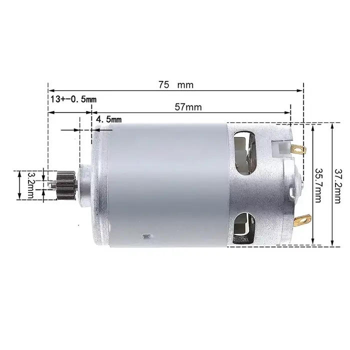 Moteur à engrenages DC 9.6V 12V 14.4V 16.8V 18V 21V RS-550 pour Makita pour DeWalt pour Bosch pour Milwaukee