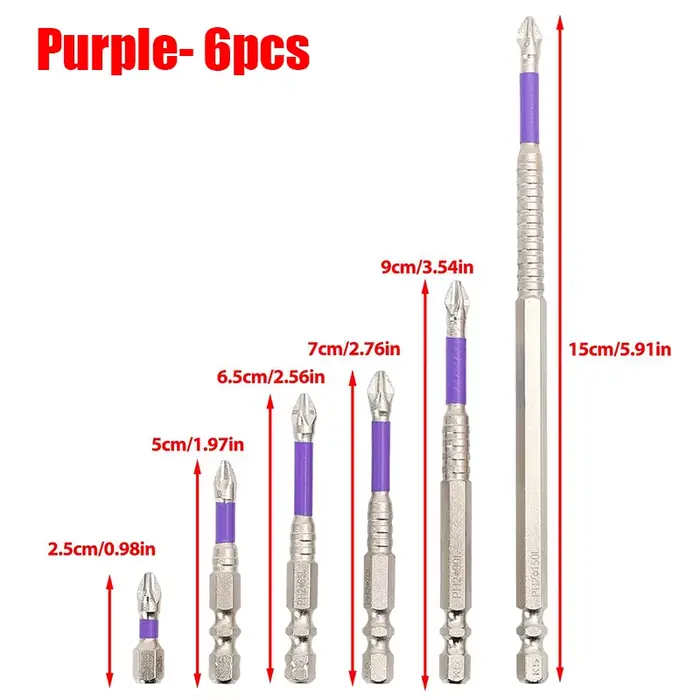 Tournevis magnétique K5 25/50/65/70/90/150mm, embout de perçage en acier allié, tête Phillips, résis