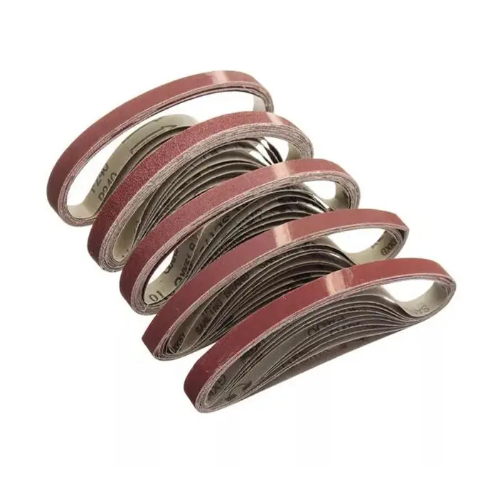 Bande abrasive 15x452mm, grain 60/80/100/120/240/400/600 pour adaptateur de ponceuse M10, Machine à 
