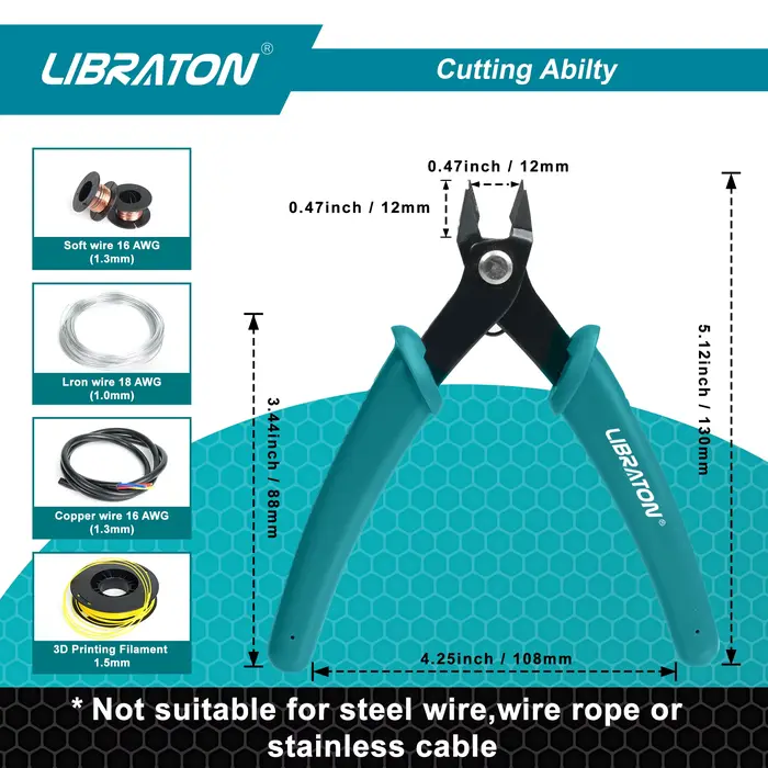 LIBRATON Micro coupe-fil électronique de précision coupe affleurante et pince coupante latérale