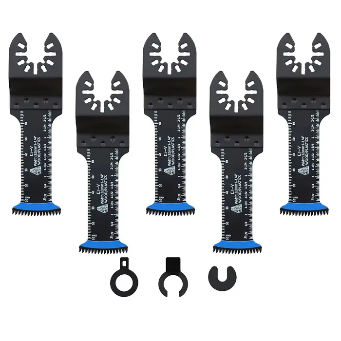 Lames de scie oscillante japonaise BRSCHNITT 5 pièces, à portée extra-longue, bord en arc, CRV, coup
