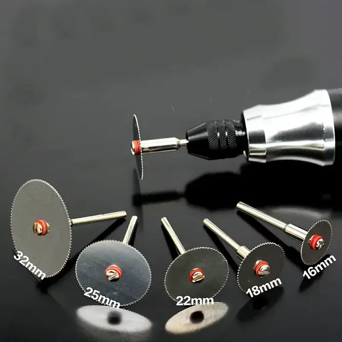 Mini disques métalliques à lame circulaire, meulage électrique rotatif, outils manuels, jeu de mandr