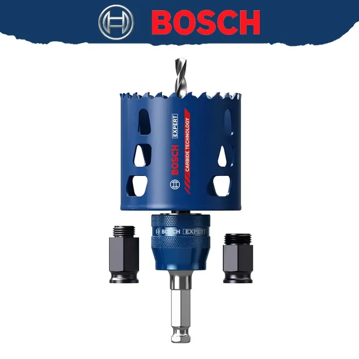 BOSCH 2608901910 EXPERT Multi Material PC Plus Ensemble de démarrage pour scie cloche pour le bois avec accessoires pour outils à métal et briques