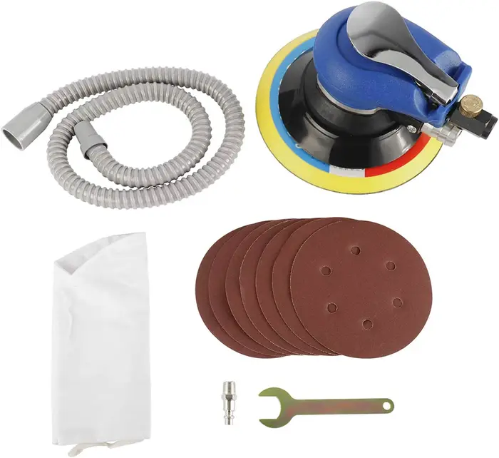 SI FANG 5/6 pouces ponceuse à air orbitale aléatoire outil DA sous vide avec papier de verre pour soins de peinture de carrosserie automobile élimination de la rouille et épilation
