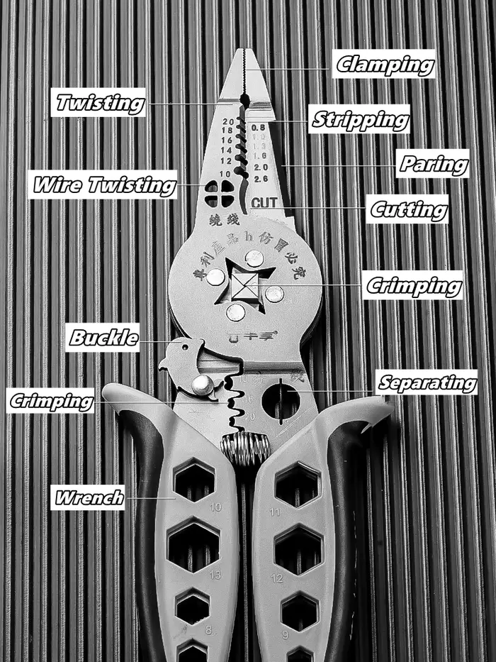 Pince à dénuder multifonctionnelle, coupe-câble, outils de réparation d'électricien, outil de dénuda