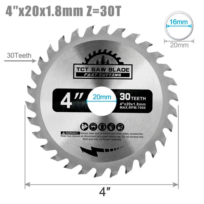 XCAN 1 pièce lame de scie circulaire 4 ''6'' 7'' 8 ''disque de coupe du bois en carbure
