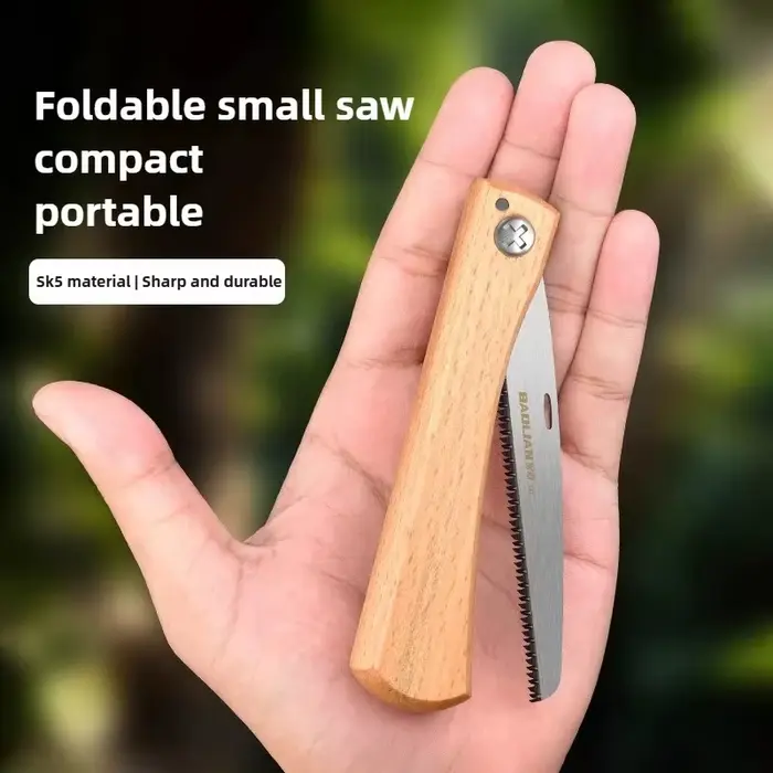Mini scie manuelle pliante, poignée en bois antidérapante, scie pliable, coupe affleurante pour scie