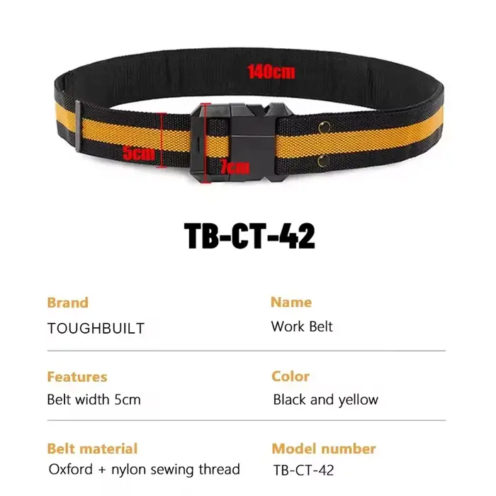 TOUGHBUILT TB-CT-42 ceinture à outils boucle réglable