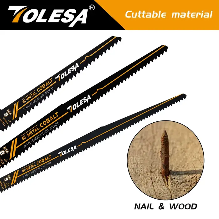 TOLESA 5 pièces lames de scie alternative pour la démolition et la construction de portes et fenêtre