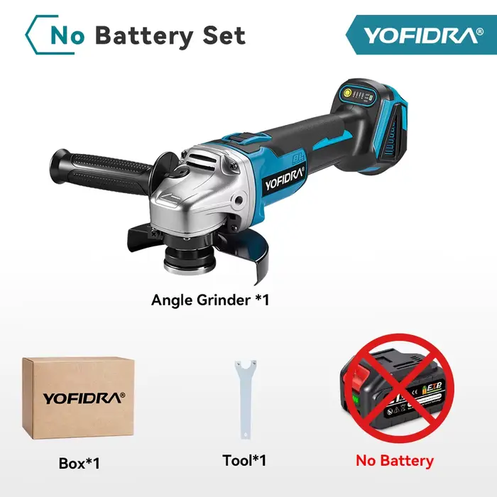 YOFIDRA 125mm meuleuse d'angle sans brosse 4 vitesses rectifieuse sans fil coupe travail du bois pou