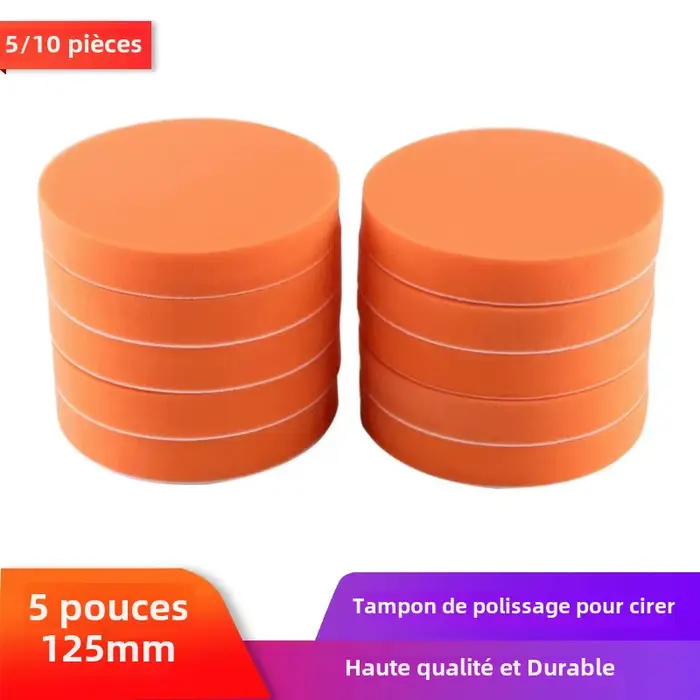 5/10 pièces 5 "125mm tampons de polissage de voiture mousse plate éponge tampon de cire Kit outil