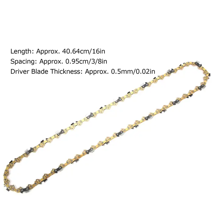 59 Links 16Inch Chainsaw Replacement Chain - 3/8in Spacing Anti-Kickback Blade for Electric Chainsaw