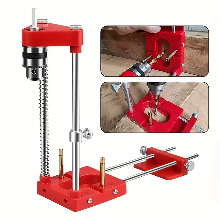 Localisateur de perçage en plastique rouge, guide de perçage, outil de bricolage pour le travail du