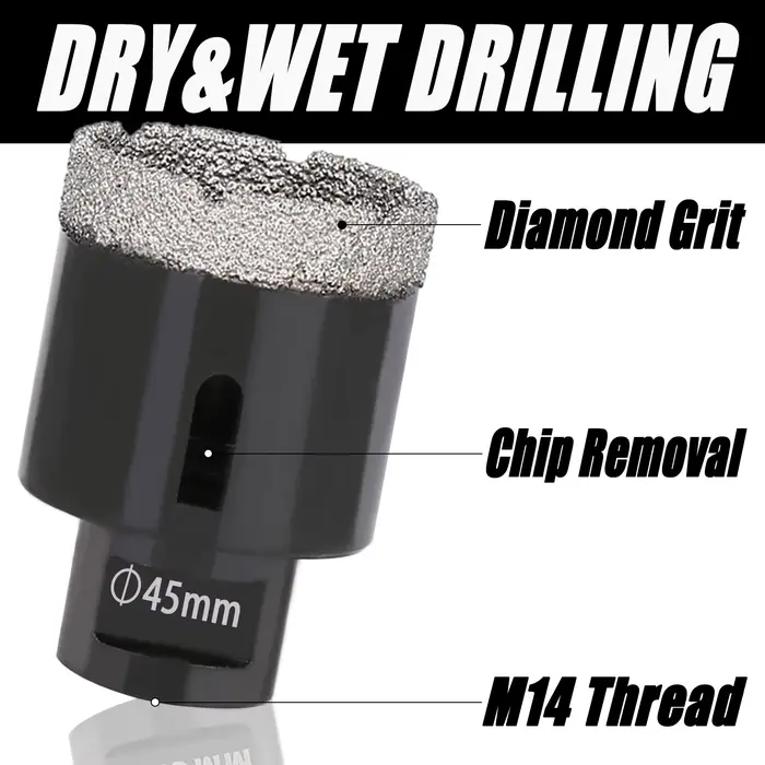 Ouvre-scie cloche pour marbre brasé sous vide sec, proposition de diamant, noyau pour carreaux de cé