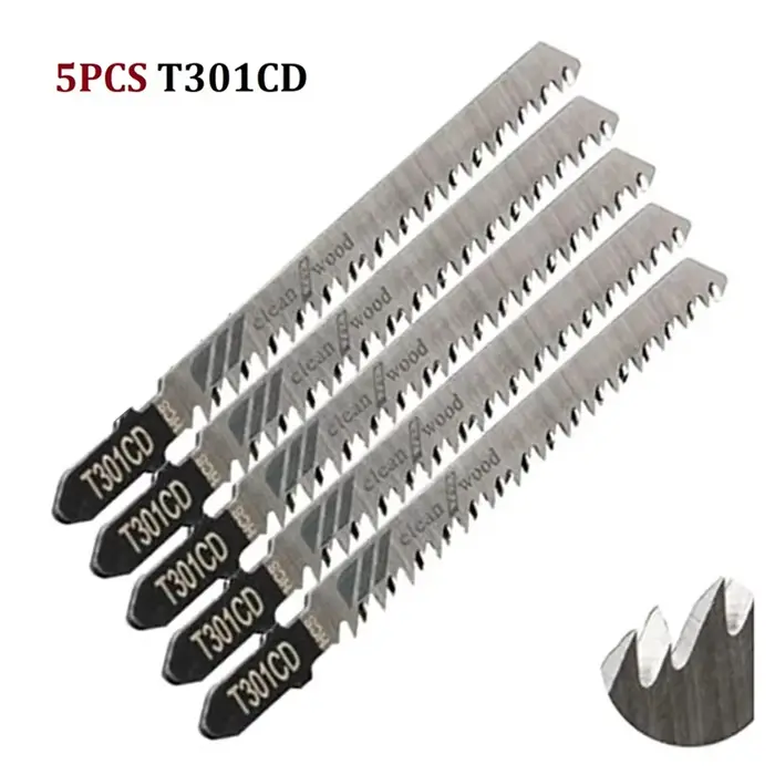 Lames de scie sauteuse de 4.56 pouces, 5 pièces, lame de scie alternative T301CDFor panneaux de feui